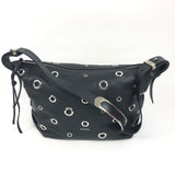 Black LEYDEN Eyelet Leather Shoulder Bag / ISABEL MARANT