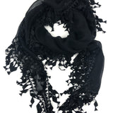Black Light Fabric Trimmed Scarf / SAINT LAURENT