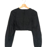 Black Linen and Cotton MEADOWS Crop Top / PASDUCHAS - Size 8