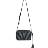 Black LOU Matelasse Chevron Leather Camera Bag / SAINT LAURENT