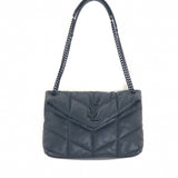 Black LOULOU Quilted Puffer Shoulder Bag with Black Hardware / SAINT LAURENT