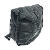 Black LOULOU Quilted Puffer Shoulder Bag with Black Hardware / SAINT LAURENT