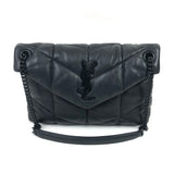 Black LOULOU Quilted Puffer Shoulder Bag with Black Hardware / SAINT LAURENT