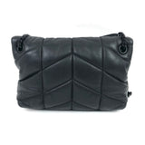 Black LOULOU Quilted Puffer Shoulder Bag with Black Hardware / SAINT LAURENT