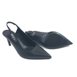 Black LOVER 80 Palladium Kelly Buckle Slingback Leather Pumps / HERMES - Size 36