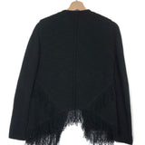 Black MALDIVES Asymmetric Fringed Cardigan / MAJE - Size 1