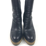 Black MANON Leather Wedges Boots / CELINE - Size 38