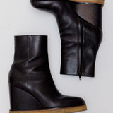 Black MANON Leather Wedges Boots / CELINE - Size 38