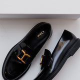 Black MARCIE Leather Loafers / CHLOE - Size 37