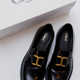 Black MARCIE Leather Loafers / CHLOE - Size 37