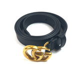 Black MARMONT 2cm Leather Belt / GUCCI - Size 80cm