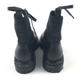 Black MARTIS Leather Combat Shoes / GIANVITTO ROSSI - Size 38.5