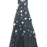 Black MATCHMAKER Daisy Embellished Linen and Silk-Blend Gauze Maxi Dress / ZIMMERMANN - Size 0
