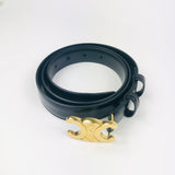 Black Medium Triomphe Belt in Taurillon Leather Belt / CELINE - Size 90cm