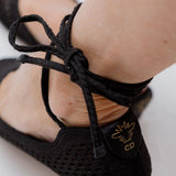 Black Mesh Cotton Ballerines - model POEME / CHRISTIAN DIOR - Size 37