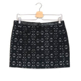 Black Metallic Jacquard Mini Skirt - model EBLOUIE / MAJE - Size 38