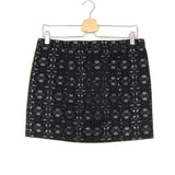 Black Metallic Jacquard Mini Skirt - model EBLOUIE / MAJE - Size 38