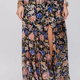 Black Metallic JESSY Floral Printed Maxi Dress / BA&SH - Size 0