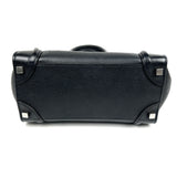 Black MICRO LUGGAGE Drummed Calfskin Handbag / CELINE