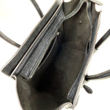 Black MICRO LUGGAGE Drummed Calfskin Handbag / CELINE