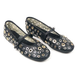 Black MODESTY-S Eyelet Classic Ballet Flats / FOZAZA X STEVE MADDEN - Size 39