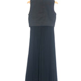 Black Montaigne Pleated Sleeveless Maxi Dress / SANDRO - Size 36