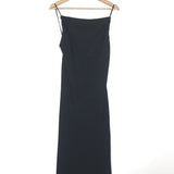 Black MORPHEA Draped Crepe Slip Low Back Midi Dress / IRO - Size 36