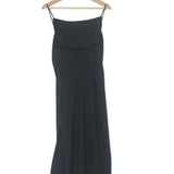 Black MORPHEA Draped Crepe Slip Low Back Midi Dress / IRO - Size 36