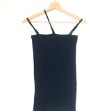 Black NIDA Ribbed Thin Straps Cotton Tank Top / BASERANGE - Size XS