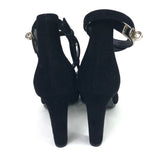 Black NINA Suede d'Orsay Wrap Straps Kelly Heels Pumps / HERMES - Size 38