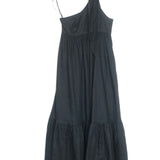 Black One Shoulder Sash-Neck Linen Midi Dress / ZIMMERMANN - Size 1