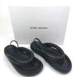 Black ORENE Leather Flatform Thong Sandals / ISABEL MARANT - Size 37