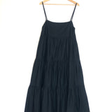 Black Organic Cotton Tiered Midi Sundress / MATTEAU - Size 36