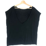 Black Oversized Low-open back Cotton Tee / RABENS SALONER - Size XS