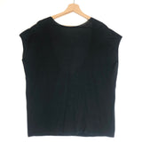 Black Oversized Low-open back Cotton Tee / RABENS SALONER - Size XS