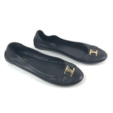 Black OXFORD Leather Ballet Flats / LOUIS VUITTON - Size 39.5