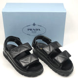 Black Padded Nappa Leather Sandals / PRADA - Size 36