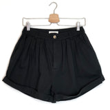 Black PAIGE Organic Poplin Pleated Shorts / DOEN - Size 6
