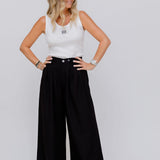 Black Palazzo Pants / MARGOT - Size S