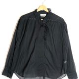 Black PAMIAS Ruffled Cotton Long Sleeves Blouse / ISABEL MARANT ETOILE - Size 36