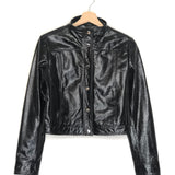 Black Patent Leather Jacket / MAJE - Size 36