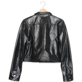 Black Patent Leather Jacket / MAJE - Size 36