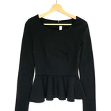 Black Peplum Long Sleeves Top / STELLA MCCARTNEY - Size 40