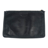 Black Perforated POPOCHE L Leather Clutch / JEROME DREYFUSS