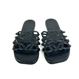 Black Petal Anagram Leather Flat Slides / LOEWE - Size 41