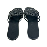 Black Petal Anagram Leather Flat Slides / LOEWE - Size 41