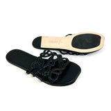 Black Petal Anagram Leather Flat Slides / LOEWE - Size 41
