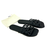 Black Petal Anagram Leather Flat Slides / LOEWE - Size 41