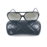 Black PILOT Acetate Sunglasses / CHANEL