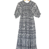 Black Printed Cotton Midi Dress / MII AUX CYCLADES - Size S